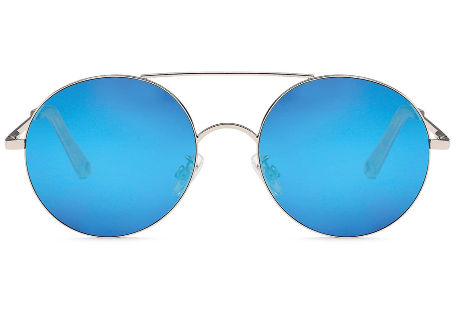 BEZLIT Silber Blau (1-St) Damen schwarzen mit Desginer Linsen Eyewear Sonnenbrille Pilotenbrille Herren Metall