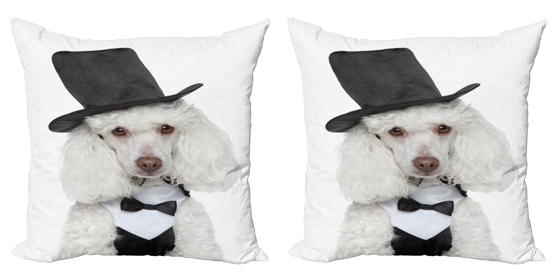 Kissenbezüge Modern Accent Doppelseitiger Digitaldruck, Blick Hut Portrait (2 Hunde einem Abakuhaus in Stück), Sad