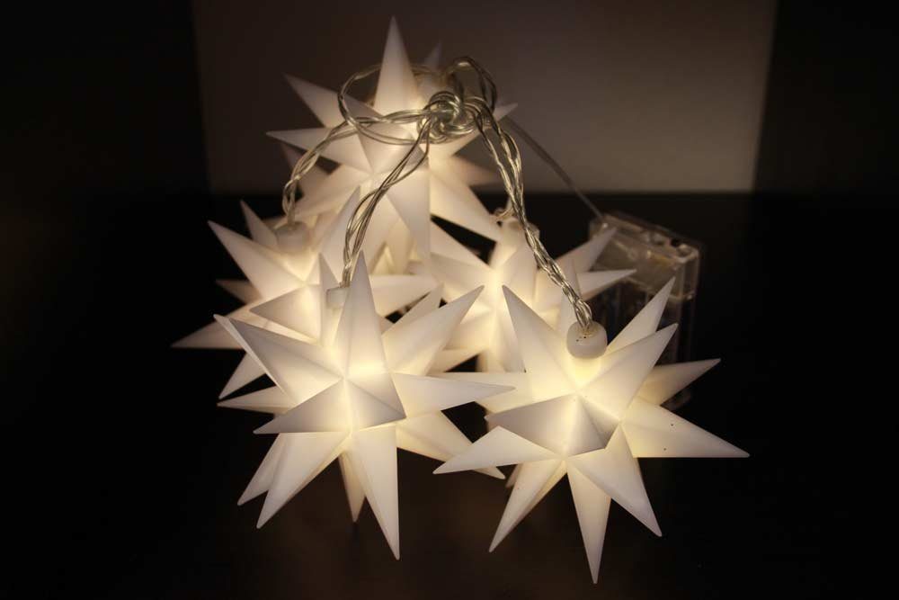 Star-Max LED Dekolicht Star-Max LED Lichterkette 6x 3D Sterne, Länge 1m Innenbereich
