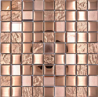 Mosani Mosaikfliesen Glasmosaik Crystal Mosaik bronze glänzend / 10 Mosaikmatten