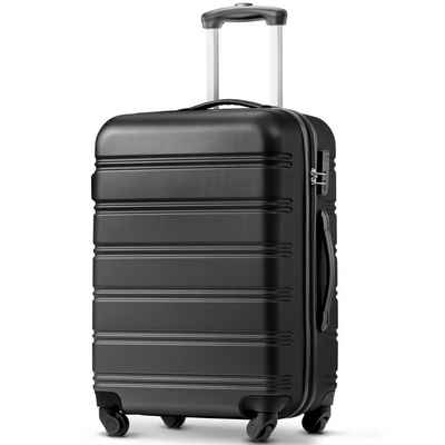 OKWISH Handgepäckkoffer Rollkoffer, Reisekoffer, Handgepäck 4 Rollen, ABS-Material, Material-ABS Kunststoff Viel Stauraum 360° leises Universal- Räder