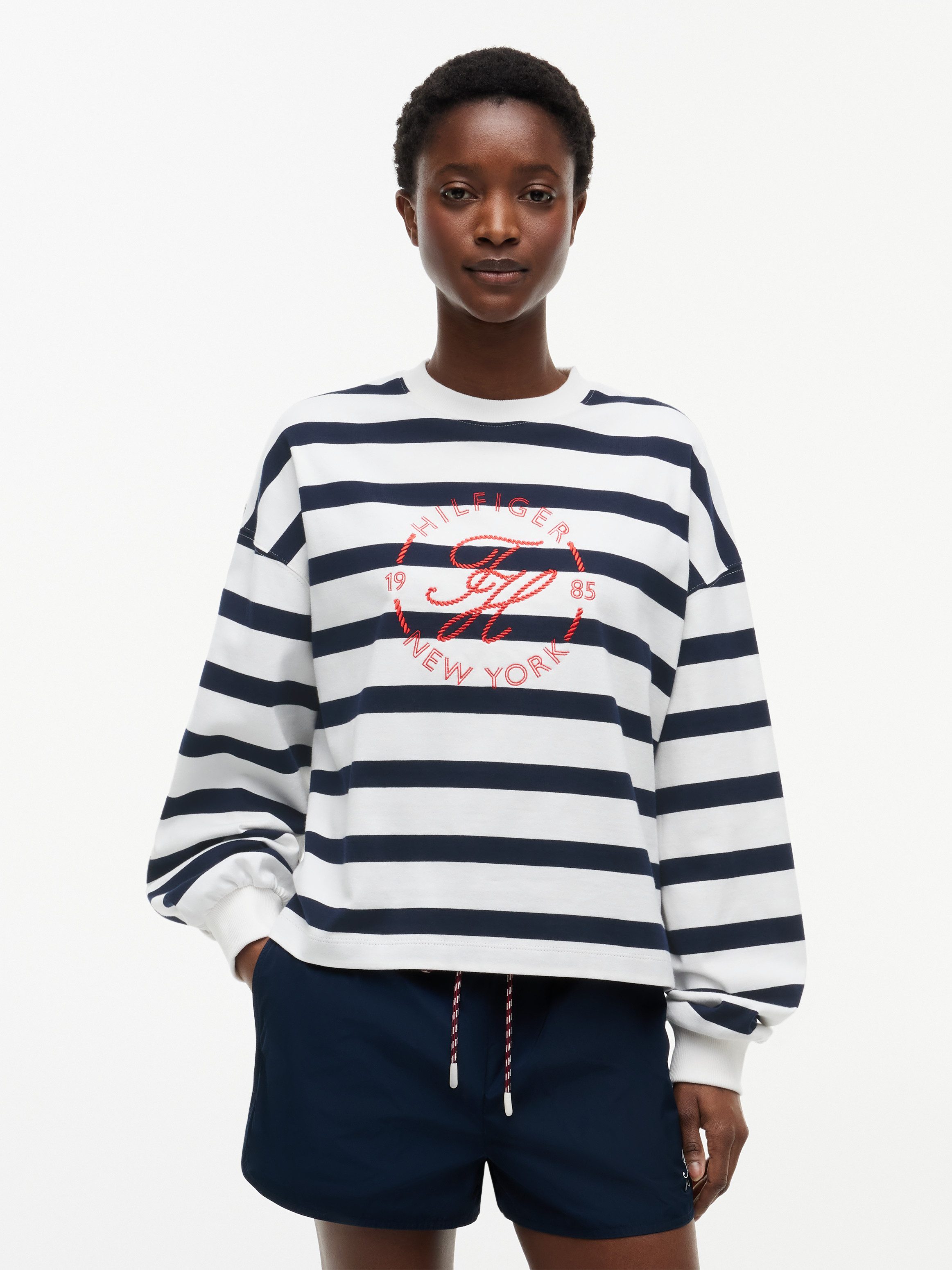 Tommy Hilfiger Sweatshirt TH ROUNDAL C-NK RLX LONGSLEEVE Baumwolle, relaxed fit