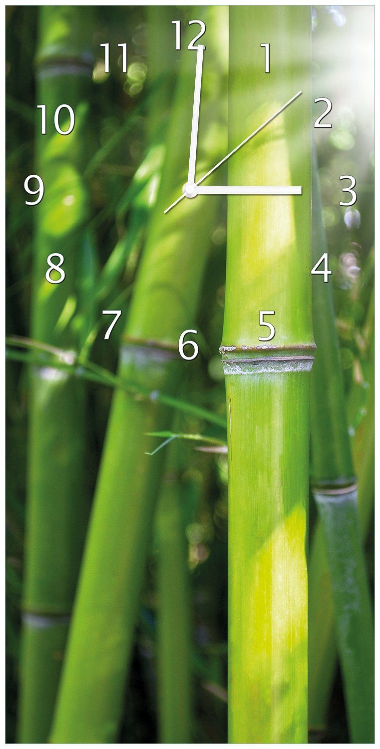 Acryl) Wallario Sonnenschein (Uhr Wanduhr im Bambus aus