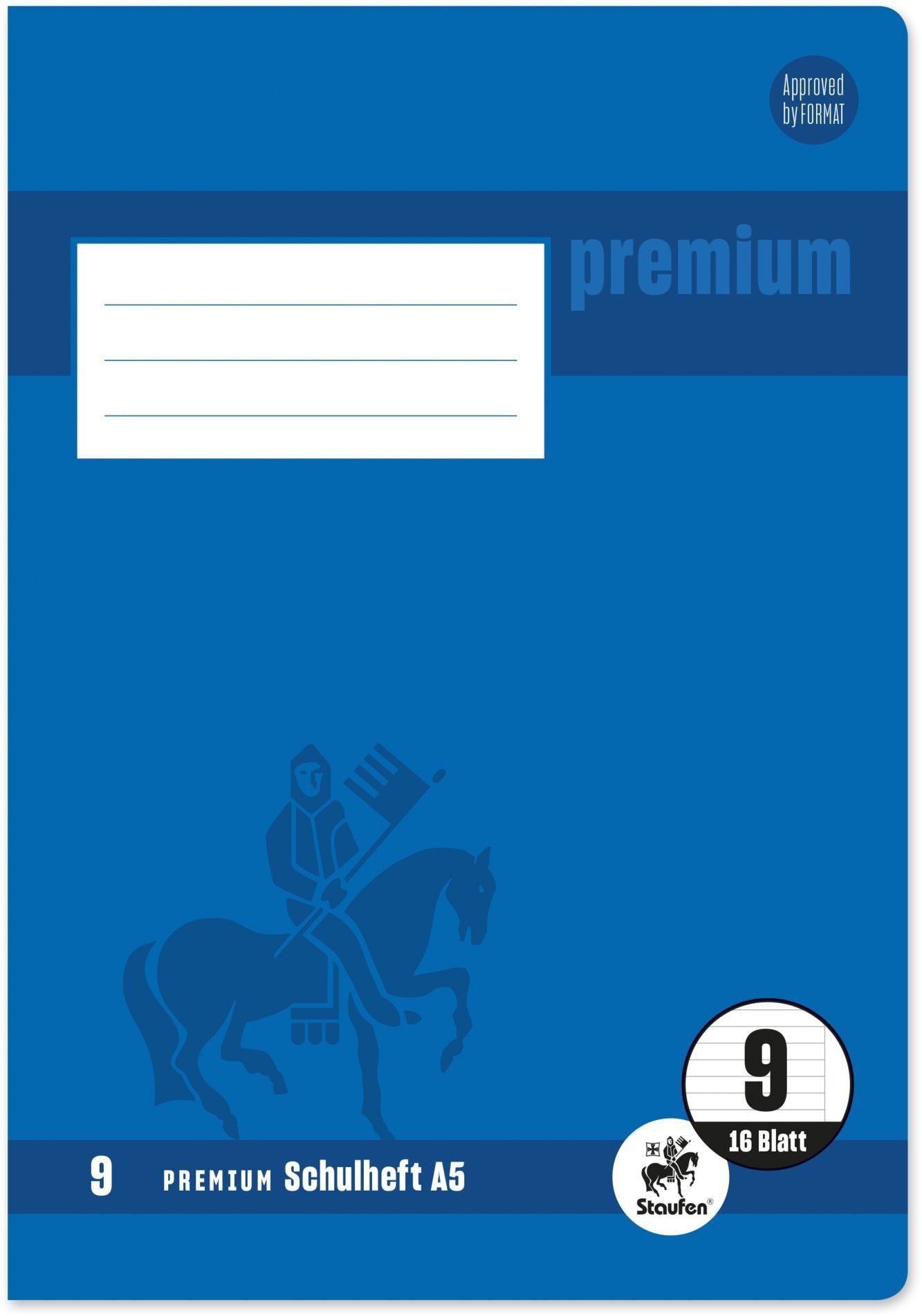 Staufen Schulheft Schulheft Premium A5 16 Blatt liniert mit Rand
