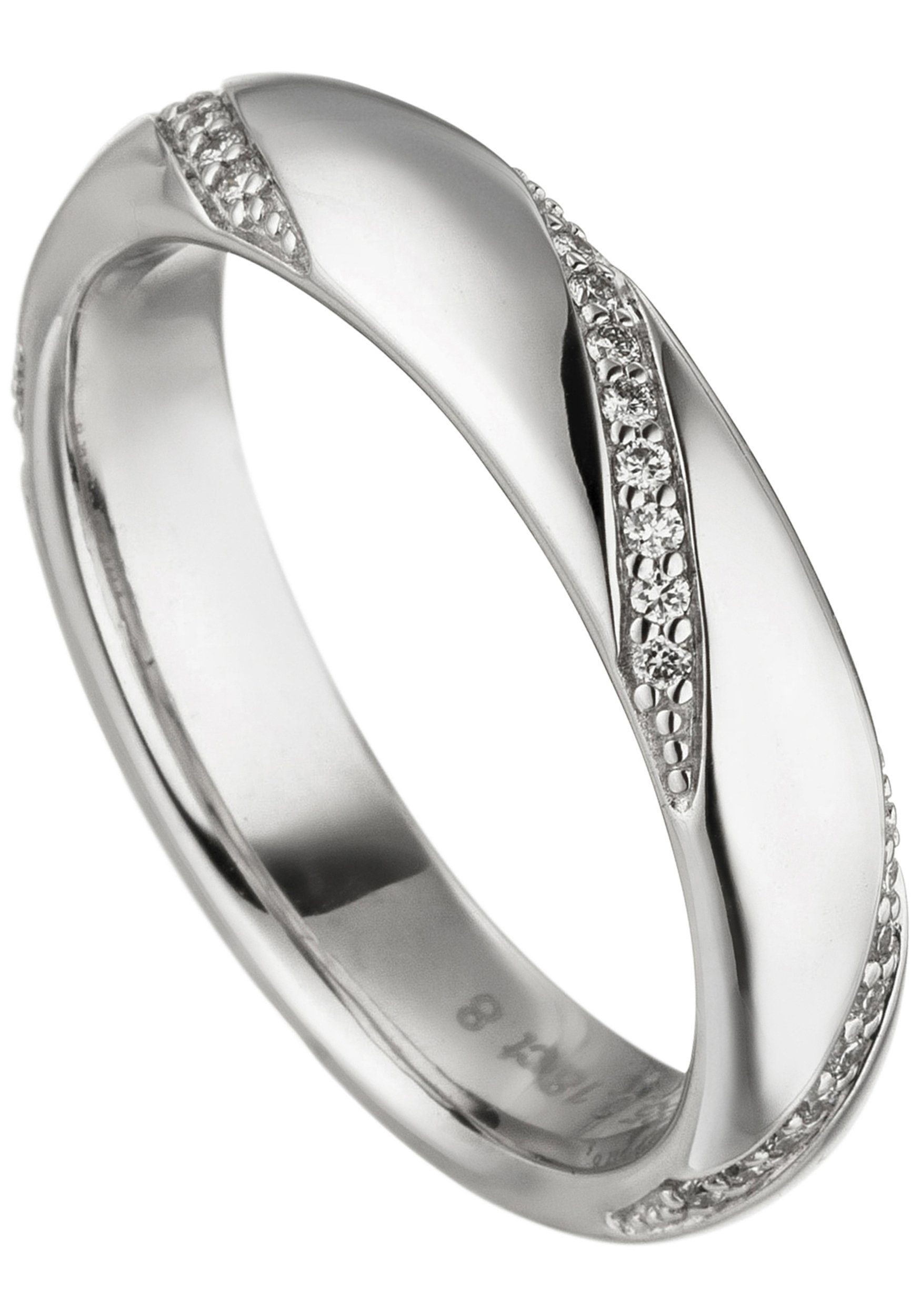 Damen Schmuck JOBO Fingerring Ring mit 40 Diamanten, 585 Weißgold
