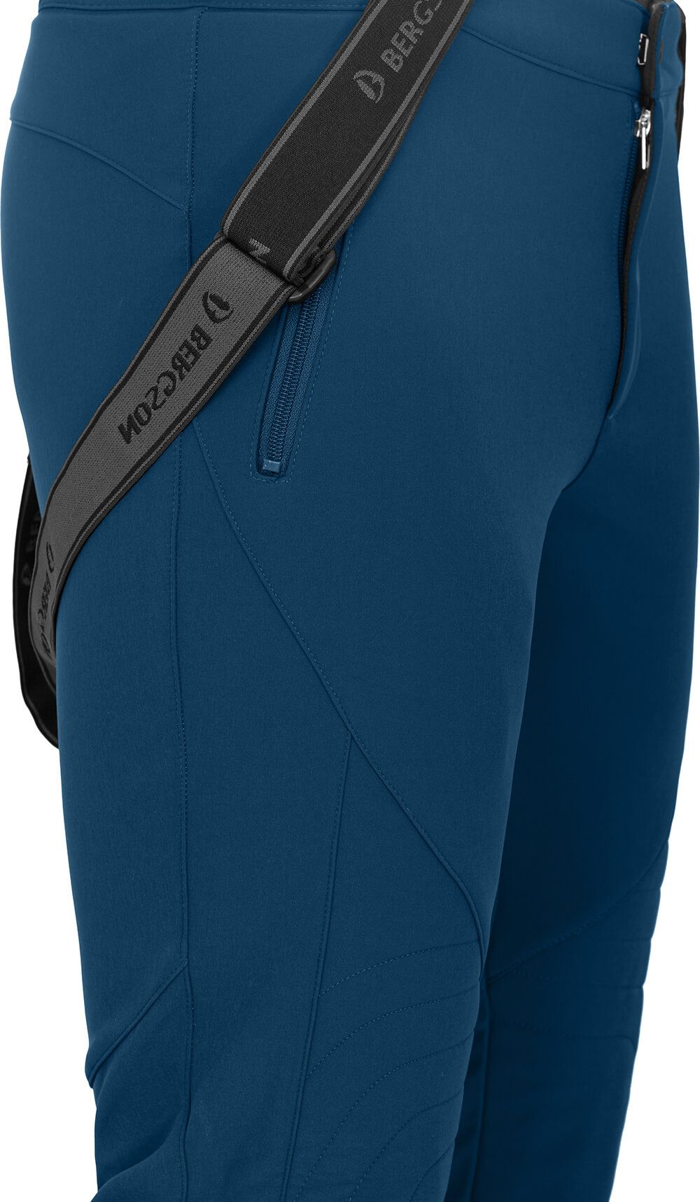 Bergson Skihose JUMPER Herren Softshell Skihose, winddicht, elastisch, Langgrößen, poseidon