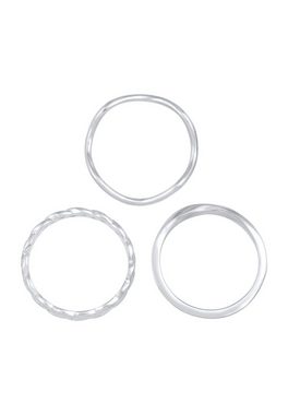 Elli Ring-Set Ringset Trend Welle Zopf Gedreht Style 925 Silber