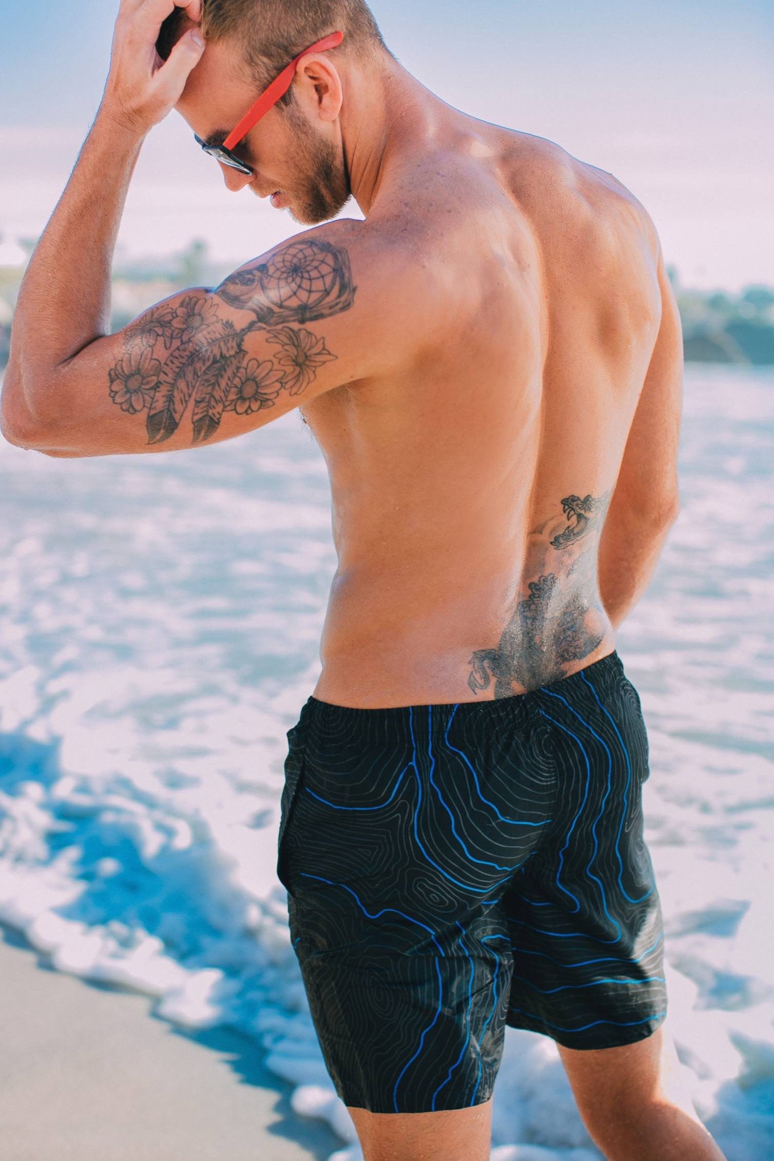 GUGGEN Mountain Badehose Herren Badehosen Badeshorts Männer Boardshort Schnelltrocknend 2335 Badeshorts, Badehose für Herren mit Gummizug und Innenslip