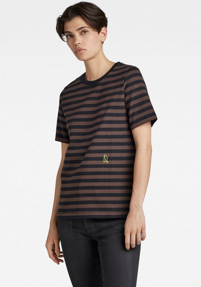 G-Star RAW T-Shirt Small RAW gr stripe r t, angenehmer Tragekomfort dank  reiner Baumwolle