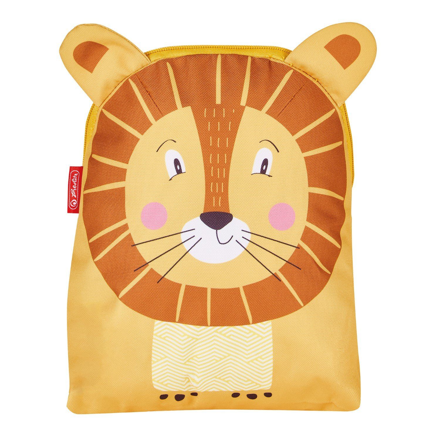 Herlitz Schulranzen Kinder Rucksack Animal Lion Kinderrucksack Gelb, Kindergartenrucksack Kindergarten Brustgurt Löwen-Motiv