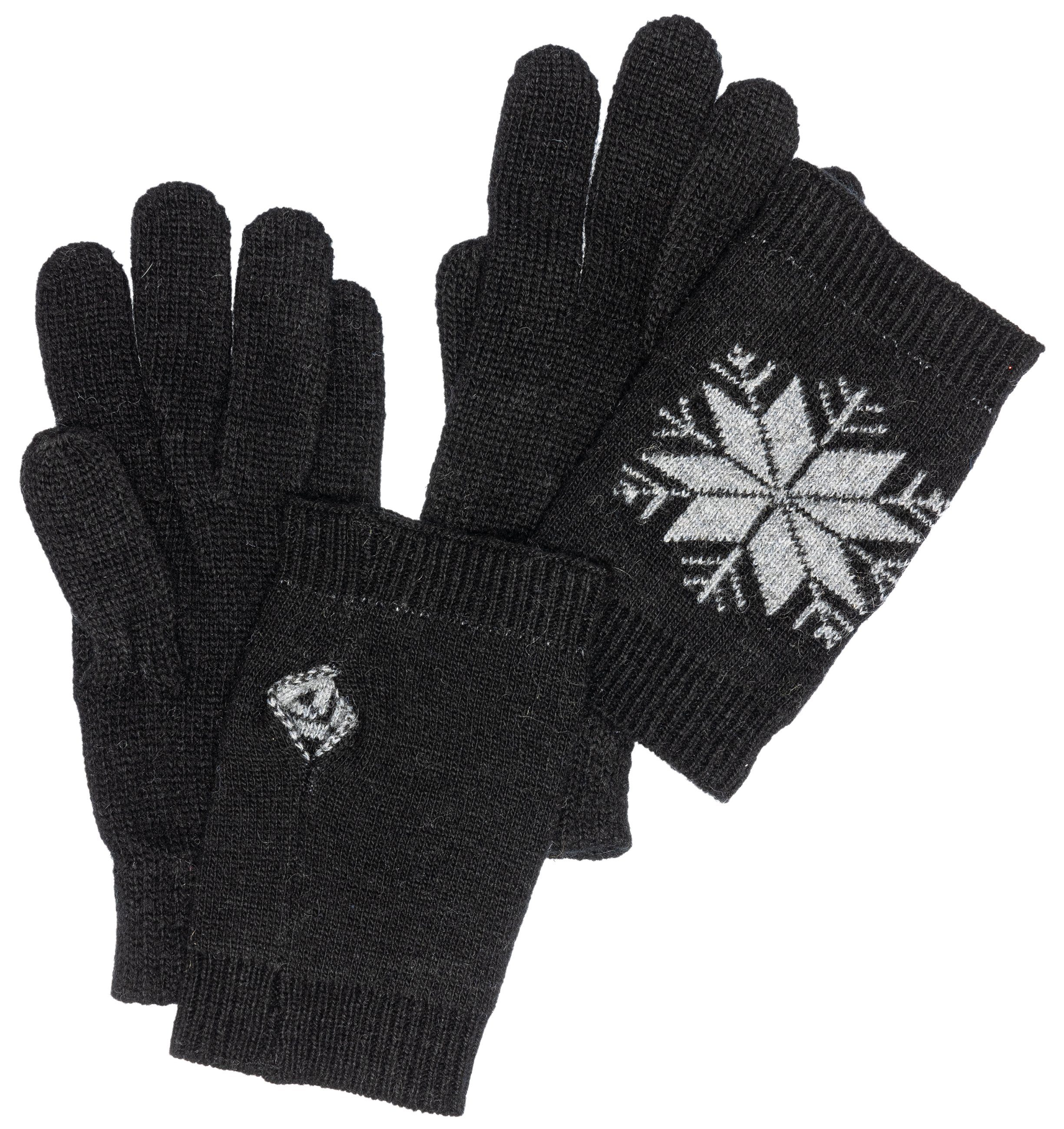 Caspar Strickhandschuhe GLV018 warme Damen Strick Handschuhe mit Eiskristall Dekor