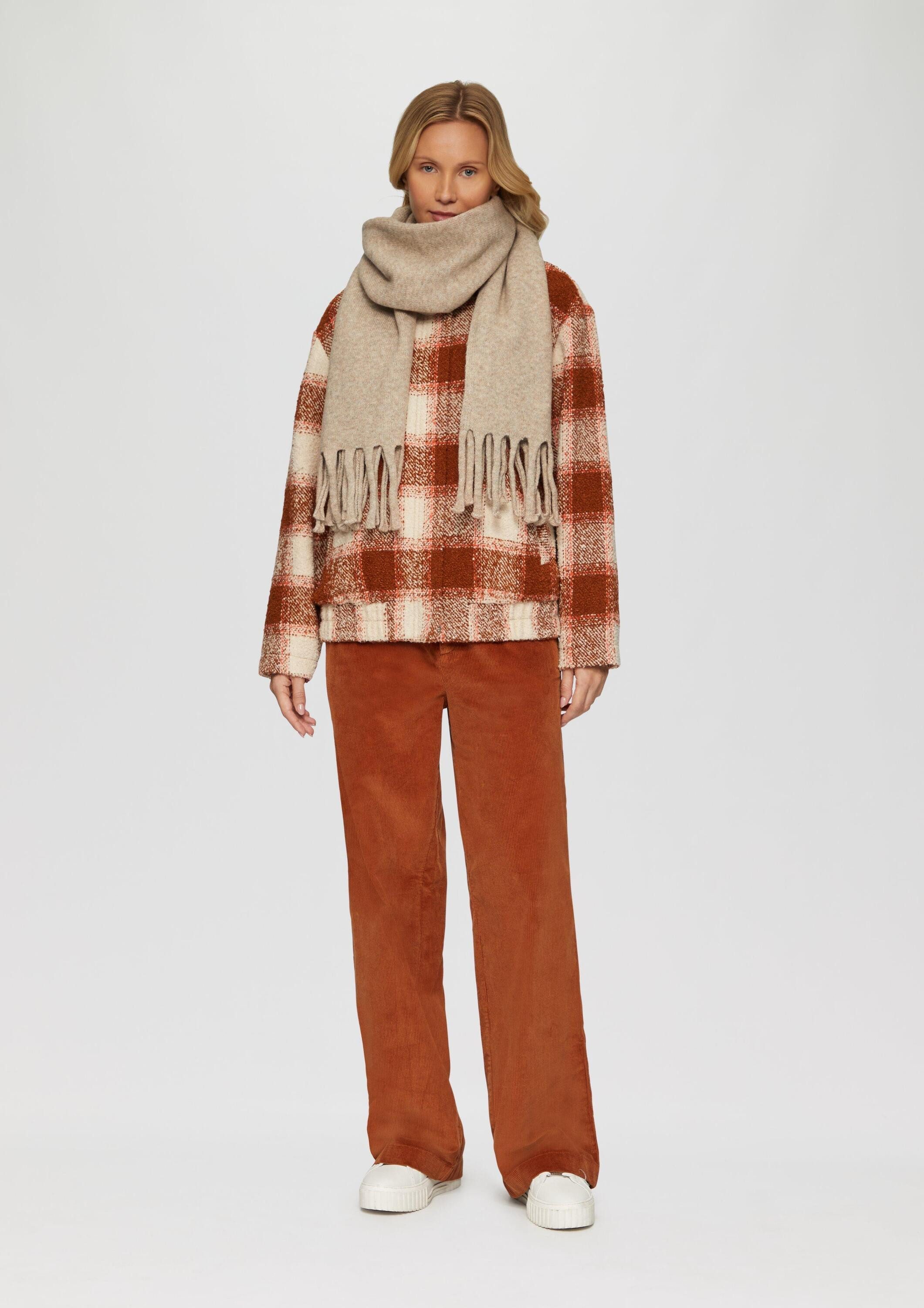 s.Oliver Schal Tuch, Gestrickter Schal mit Fransen