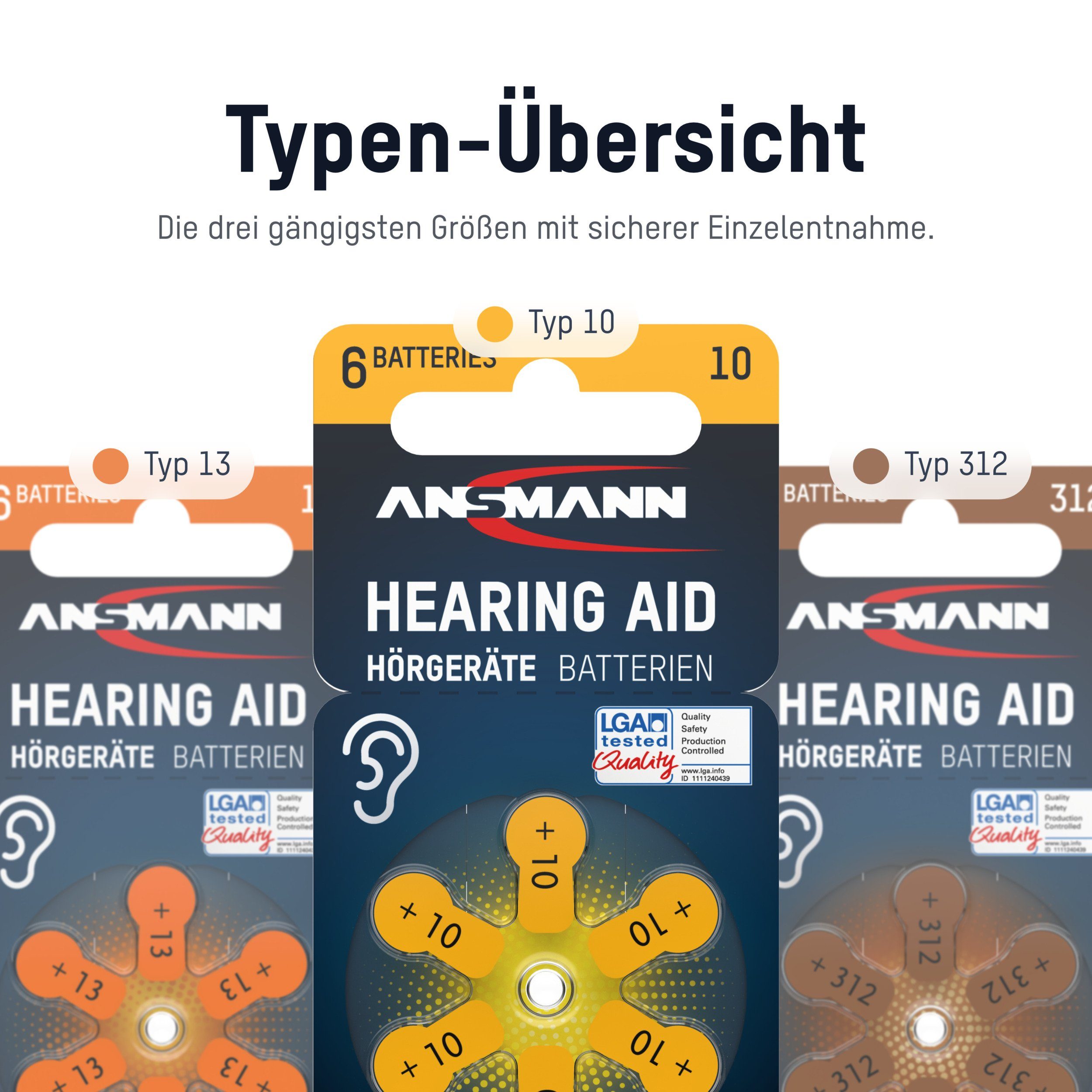 Knopfzelle 10 Hörgerätebatterien Gelb 120 DA10 P10 PR70 ANSMANN® Typ - Stück