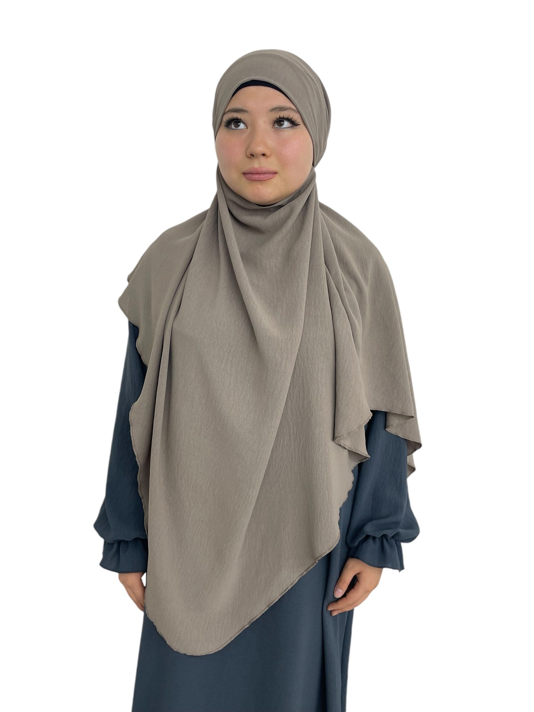 HELLO MISS Hijab Kopftuch Einlagiger Khimar, Bindbarer Jazz Hijab, Hidschab