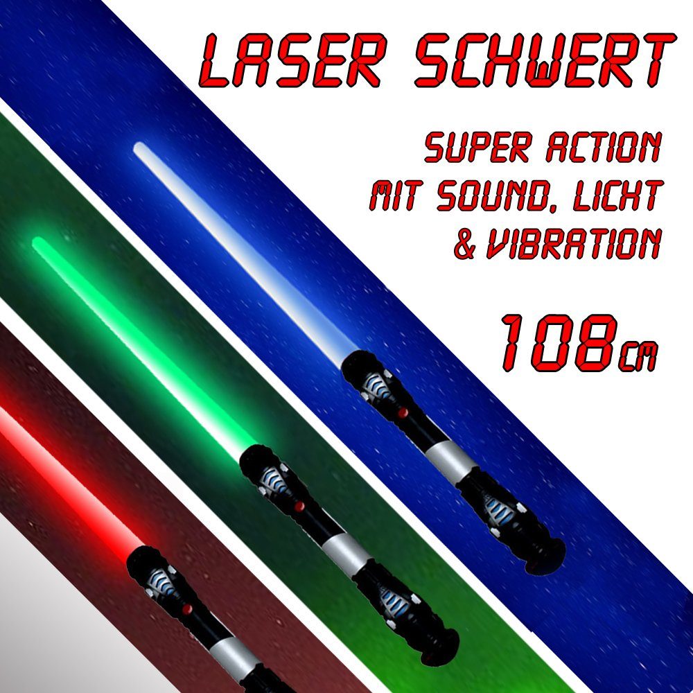 TE-Trend Lichtschwert 108 cm Schwert mit Lichteffekt in blau und Sound (ausziehbar), Ideal als Zubehör zum Verkleiden