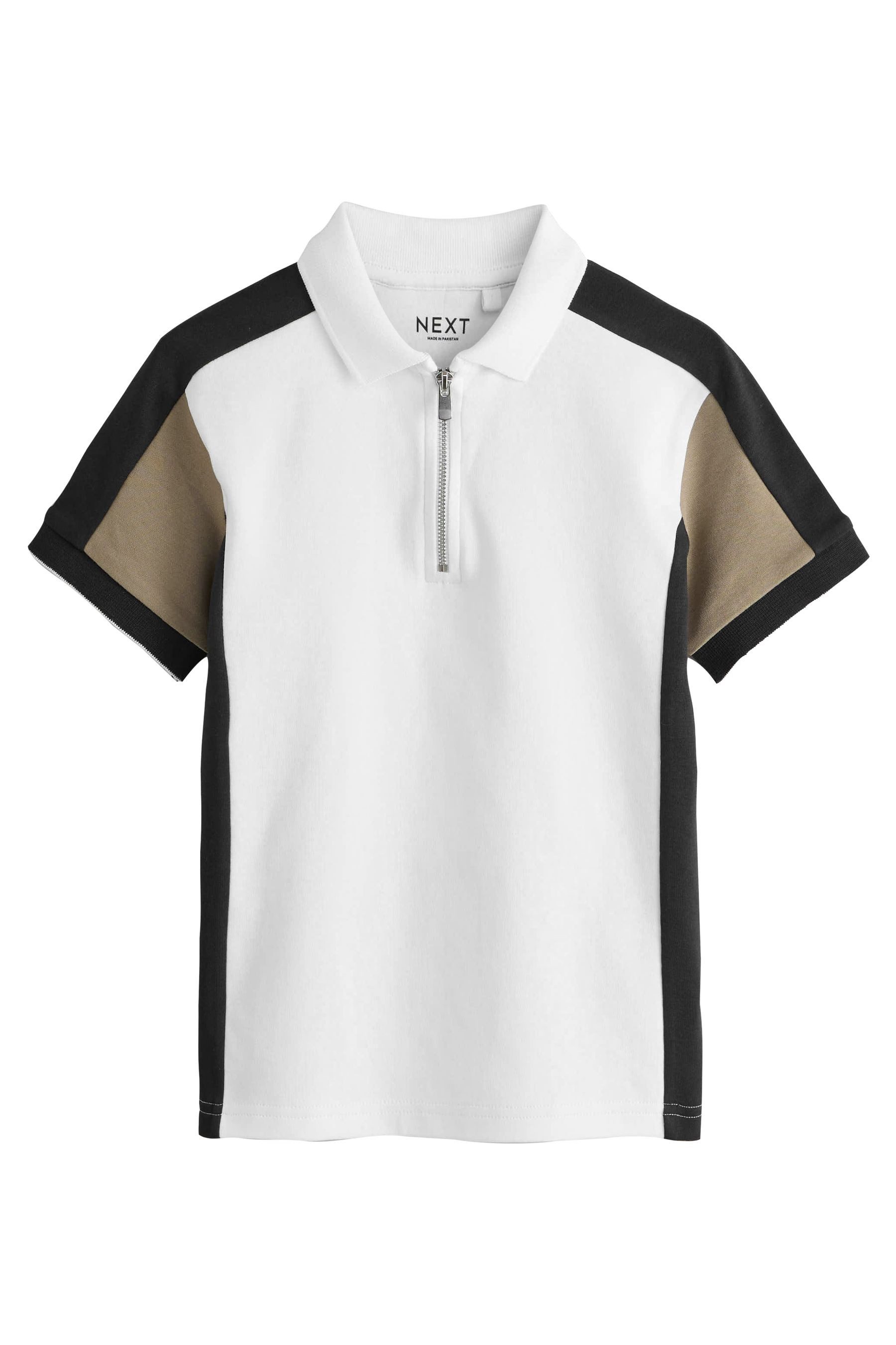 Next Poloshirt Kurzarm-Polohemd mit Reißverschluss in Blockfarben (1-tlg)