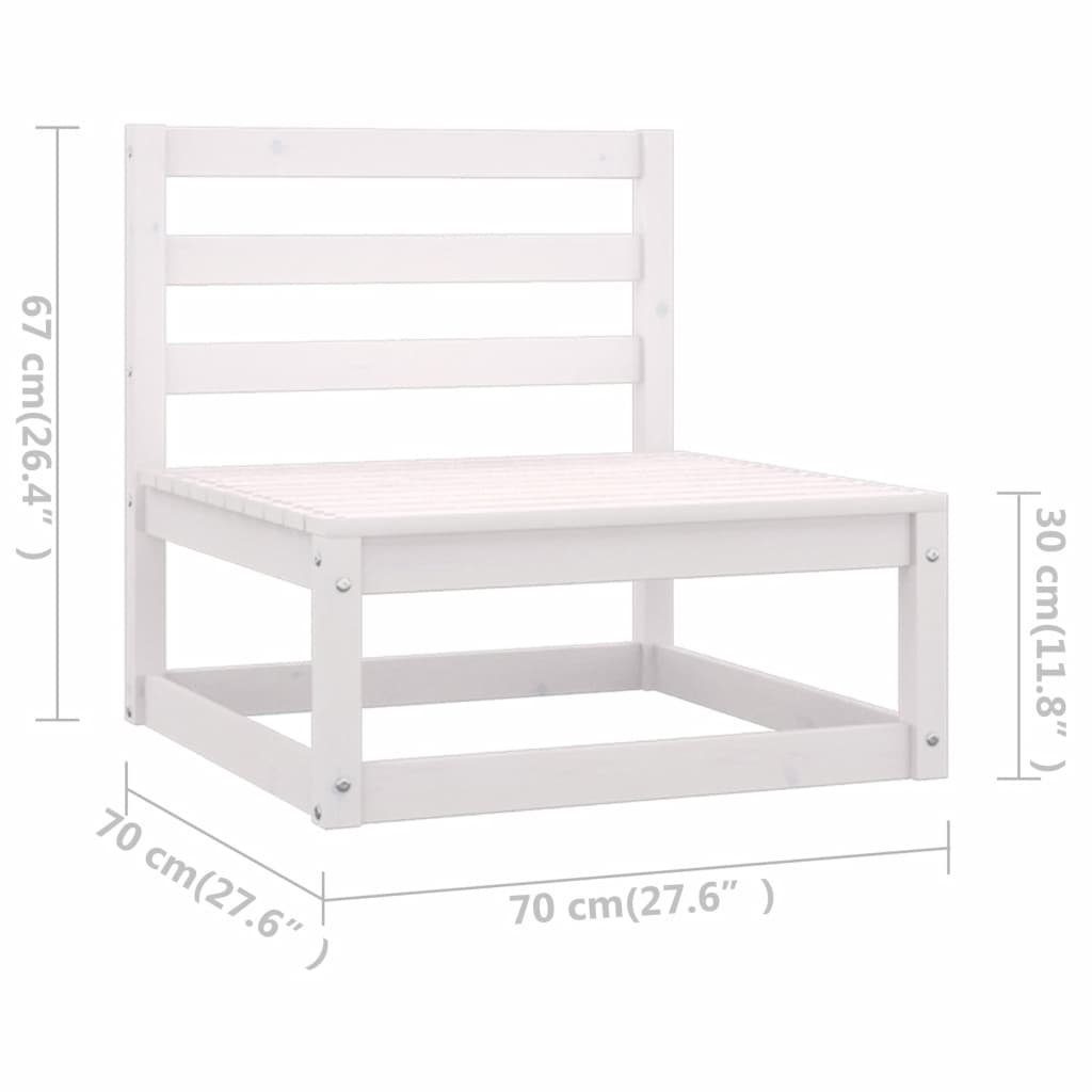 vidaXL Gartenlounge-Set 11-tlg. Garten-Lounge-Set Kissen (1-tlg) Massivholz, Weiß mit Kiefer