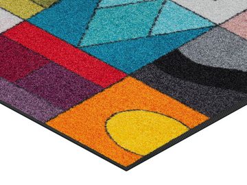 Fußmatte Momix, wash+dry by Kleen-Tex, rechteckig, Höhe: 7 mm, Schmutzfangmatte, modernes Patchwork Design, rutschhemmend, waschbar