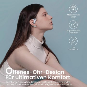 BADENBURG EarStereo 1 Open Ear Kabellose Bluetooth mit 60h Spielzeit 5.4mm Bio In-Ear-Kopfhörer (Kompaktes Ladeetui mit Schnelllade-Technologie, immer bereit für Musik., Fiber Treibern mit SoundPlus Algorithmus, ENC Rauschunterdrückung Büro)
