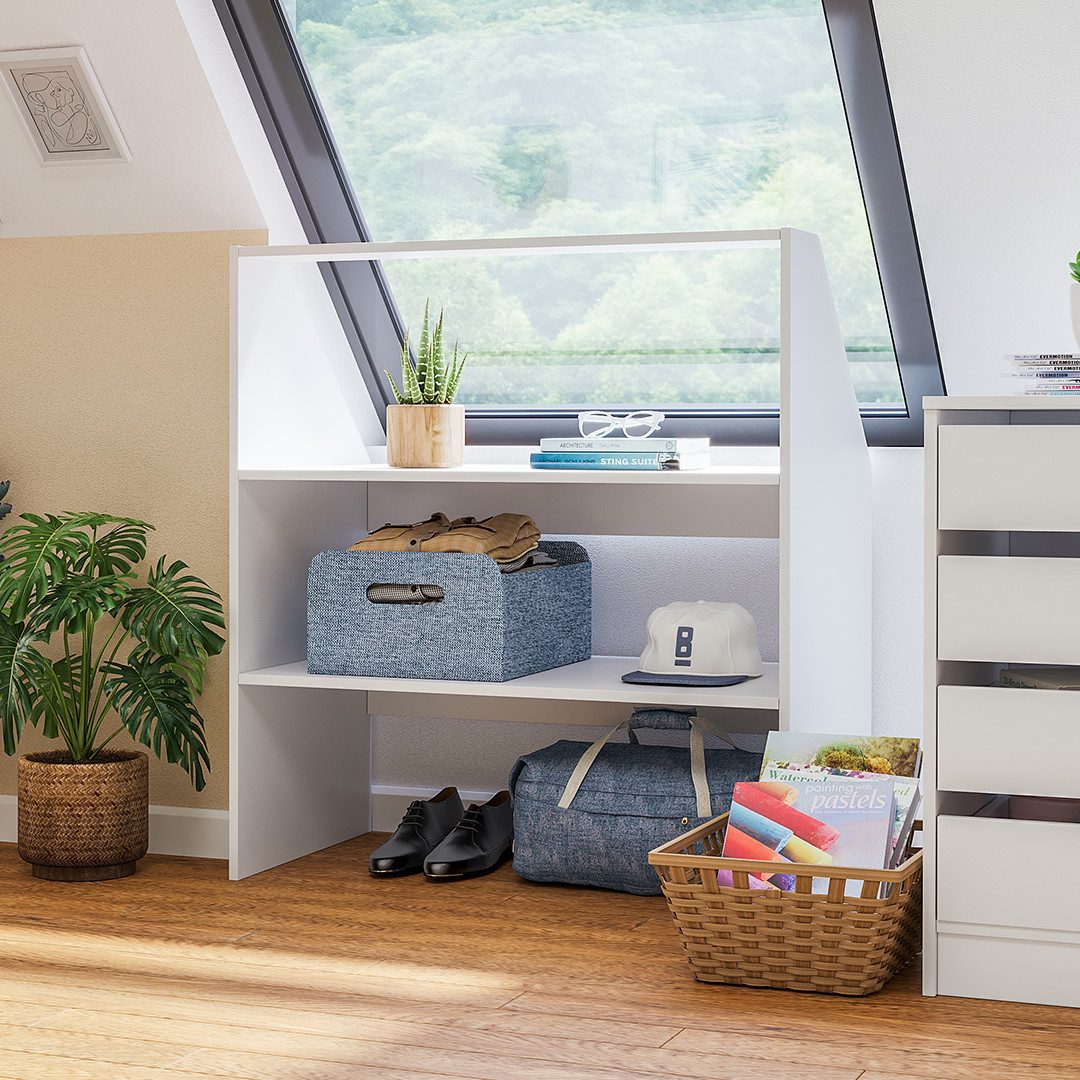 Bellamio Regal Aland Dachschrägenregal 45 Grad-Winkel, Weiß, 90 cm breit, v günstig online kaufen