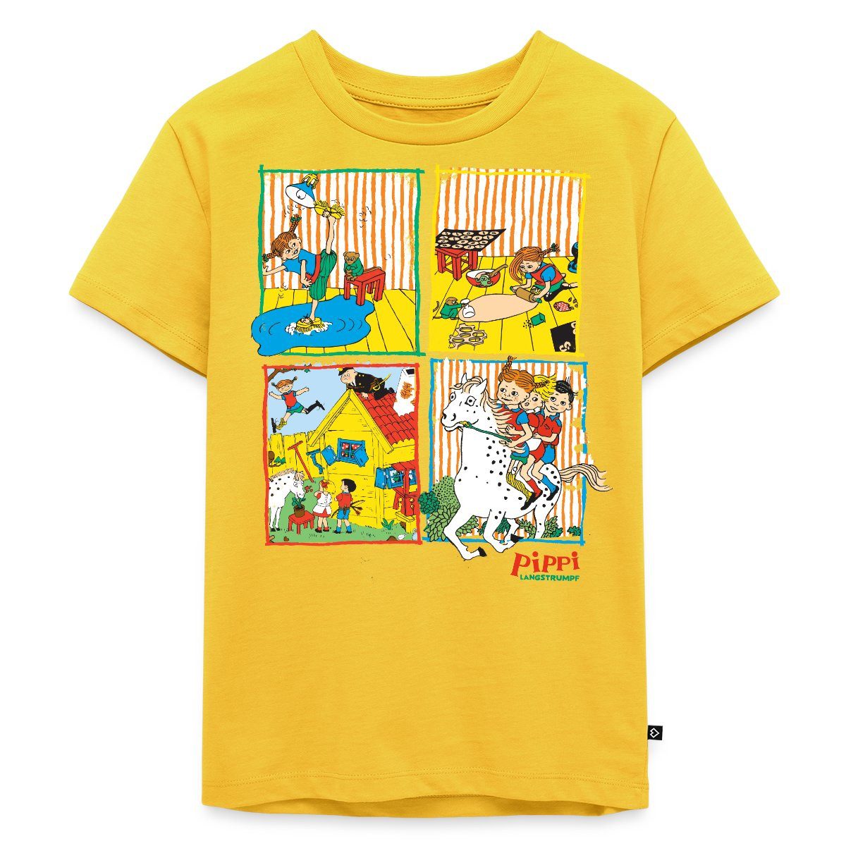 T-Shirt Pippi Langstrumpf Und Ihre Freunde Kacheln Kinder Premium T-Shirt