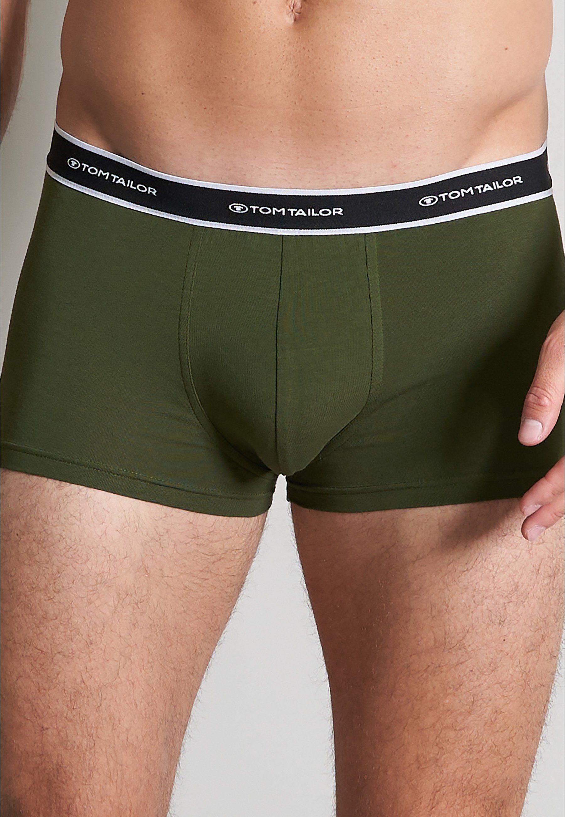 grün-dunkel-uni Pack TAILOR Herren Hip TAILOR 2er uni Pants (2-St) Boxershorts TOM grün TOM