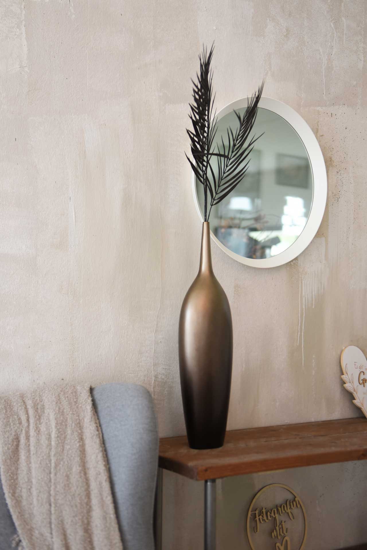 VIVANNO Bodenvase Fiberglas DELGADO Rund - Kaffeegold Matt (1 St), 17x14x58 günstig online kaufen