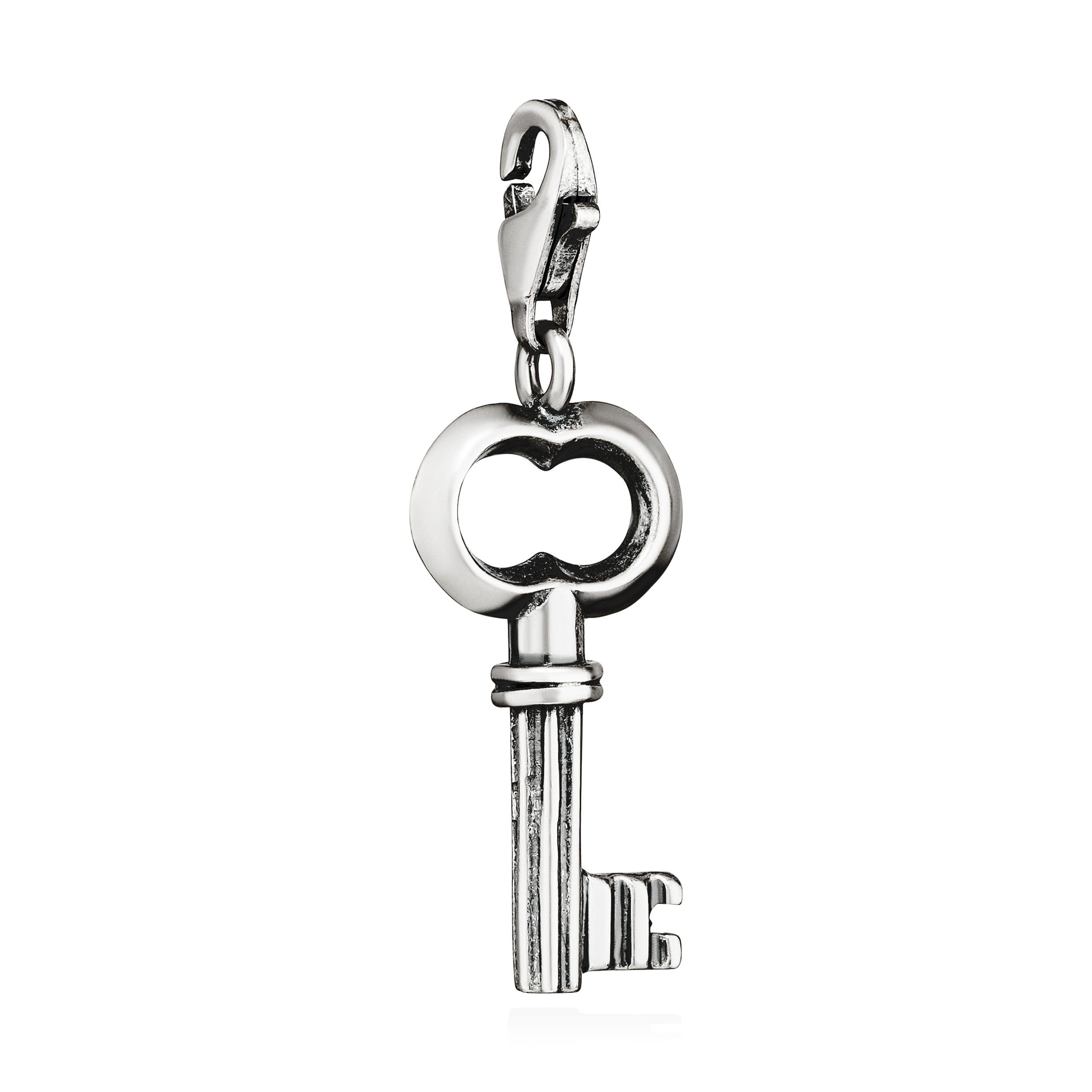 Kettenanhänger Charm-Anhänger Schlüssel 925 Silber antik 24x11mm Silberanhänger Amule