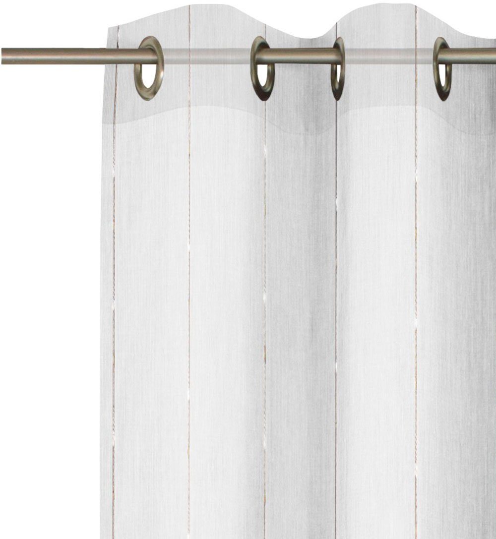 Wirth Gardine (1 St), Ösen, halbtransparent, Fertig-Store mit Metallösen nach Maß