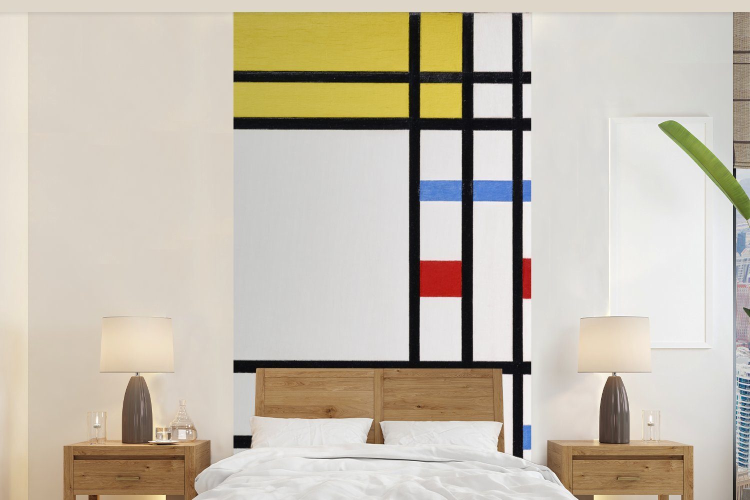 MuchoWow Fototapete Concorde Schlafzimmer Vliestapete Küche, St), Wohnzimmer (2 Mondrian, Place La Fototapete Piet - Matt, für bedruckt, De