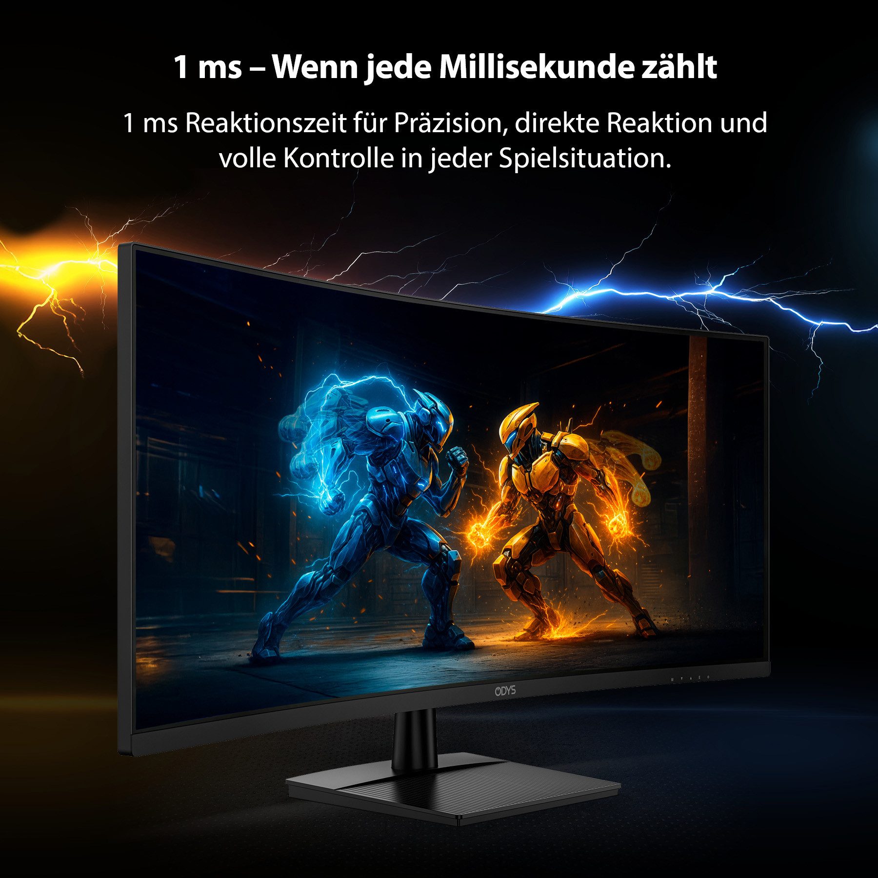 Odys XE34-UWQ-120 LED-Monitor (86 cm/34 ", 3.440 x 1.440 px, UWQHD, 1 ms Reaktionszeit, 120 Hz, VA, LED, 34" Gaming Monitor, UWQHD, 120 Hz, 1 ms, HDR10, VA, DCI 89)