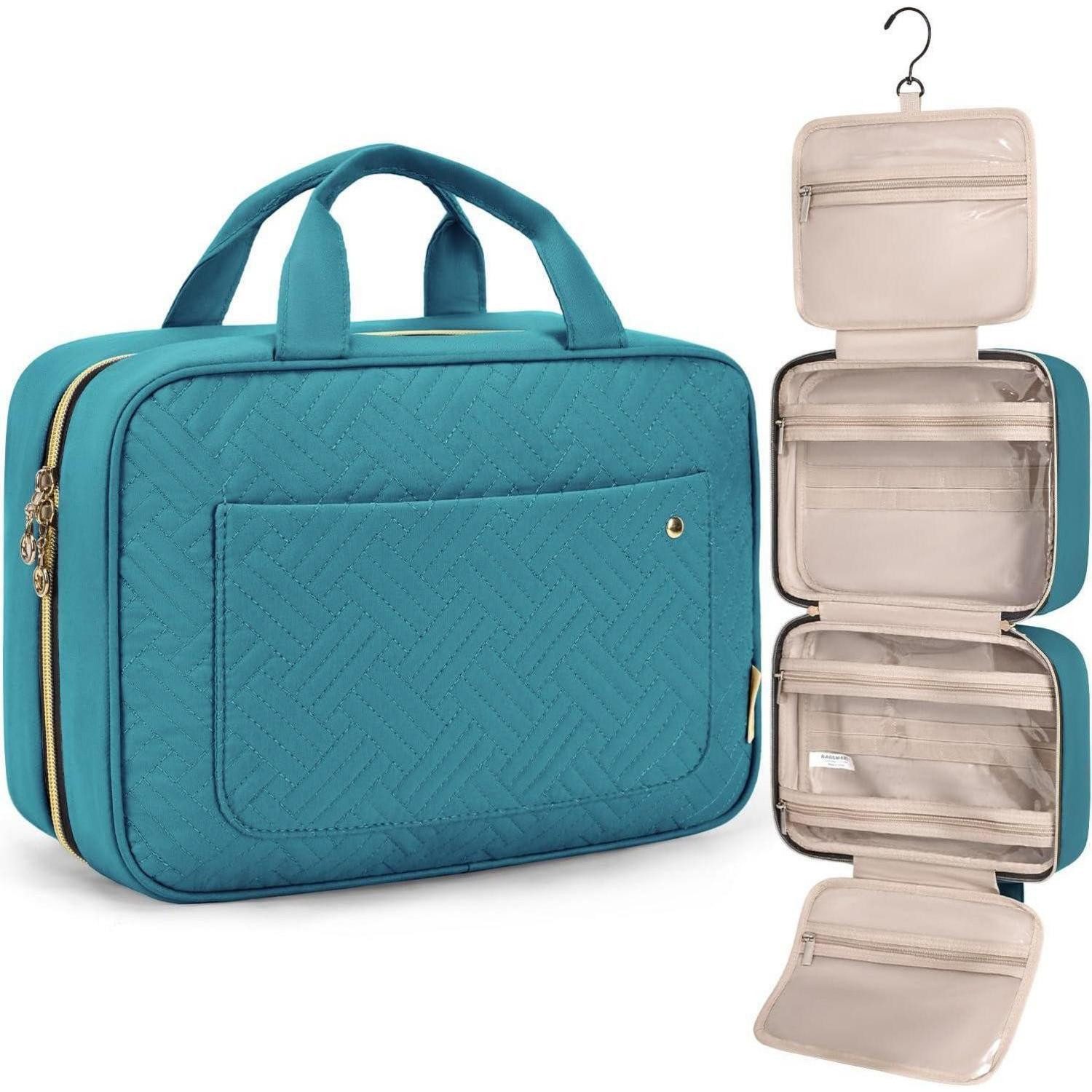Kulturbeutel Kulturtasche Kosmetiktasche Transparent Aufhängen Damen M seeblau