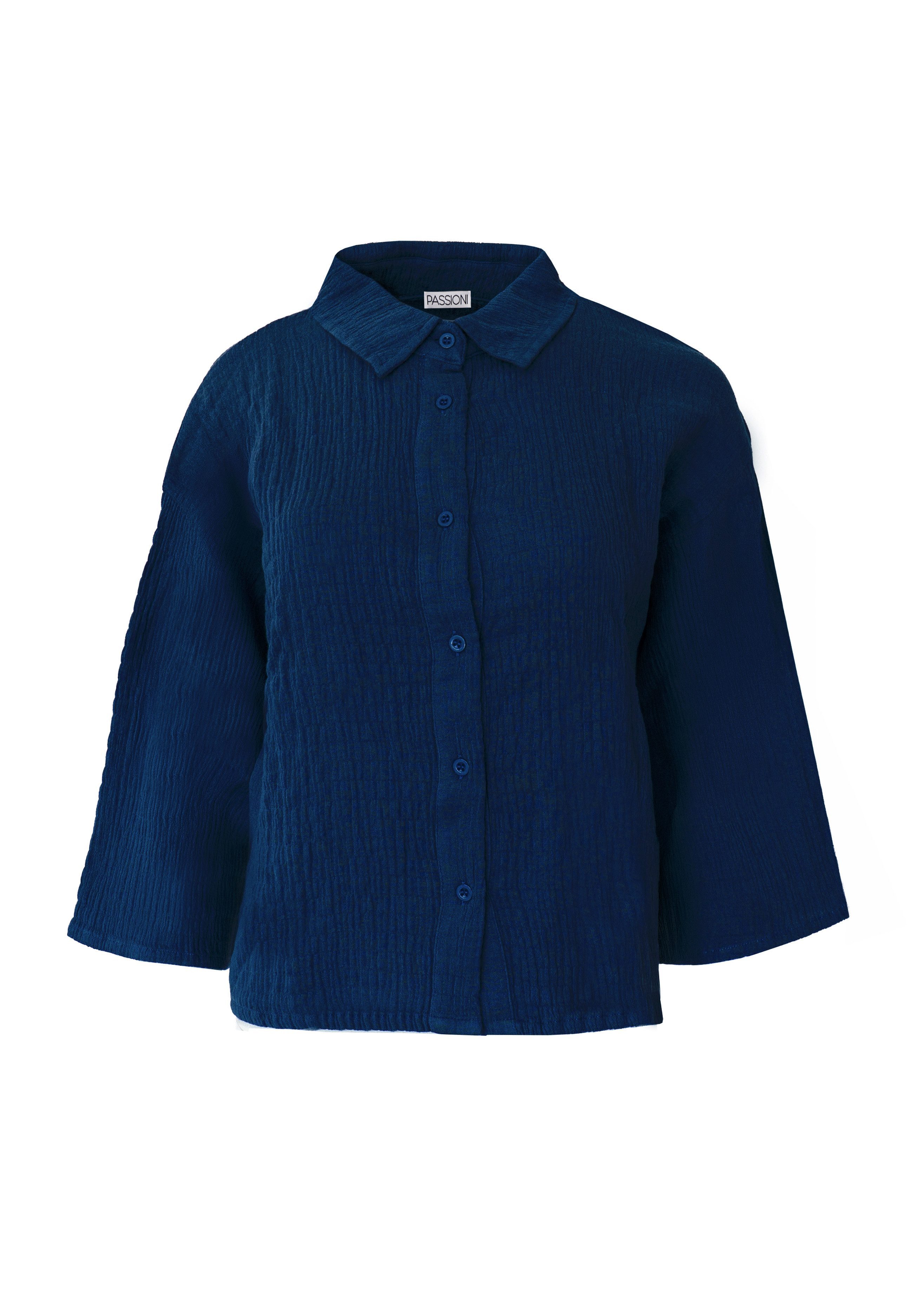 Passioni Hemdbluse aus Musselin Loose Fit Bluse