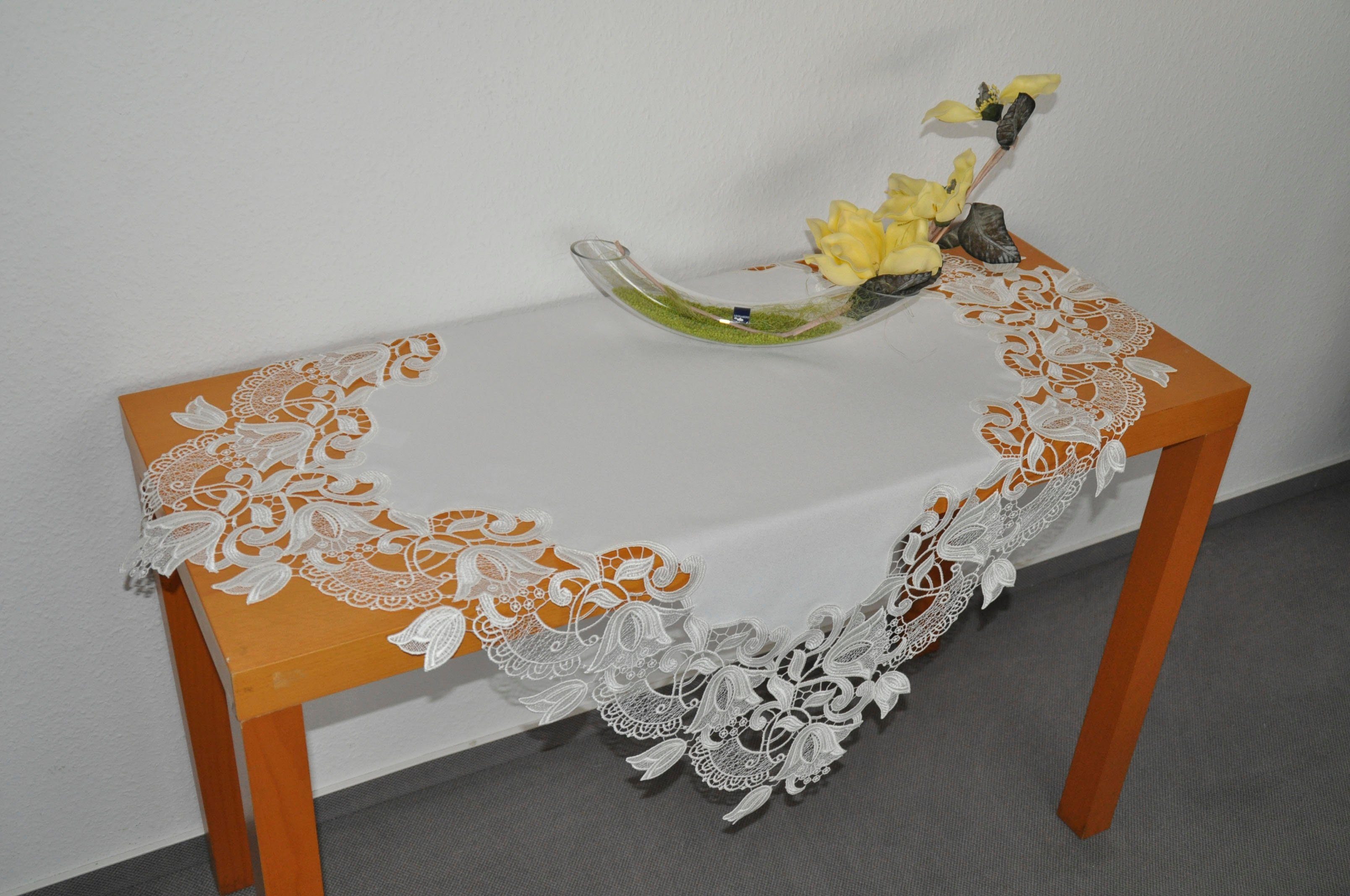 Stickereien Plauen Mitteldecke Tischdecke Tulpenzauber, Plauener günstig online kaufen