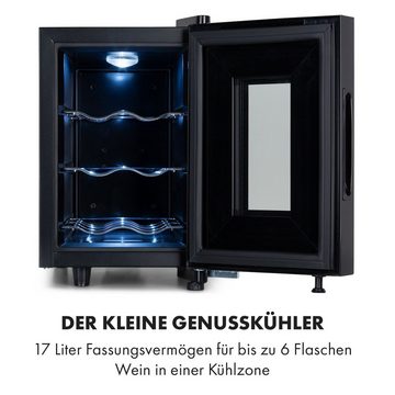 Klarstein Weinkühlschrank Bellevin 6 Uno, für 6 Standardflaschen á 0,75l,Wein Flaschenkühlschrank Weintemperierschrank Weinschrank Kühlschrank