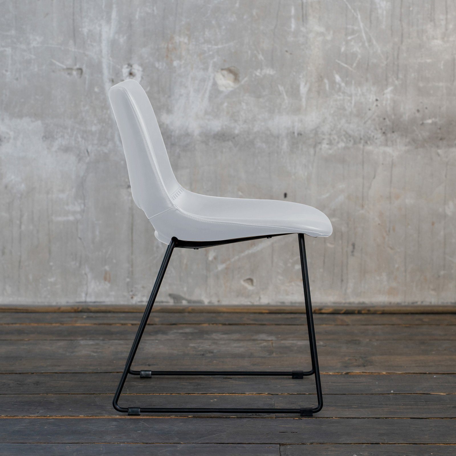 Gestell KAWOLA Stuhl Metall ASCO, schwarz versch. Farben Esszimmerstuhl weiß