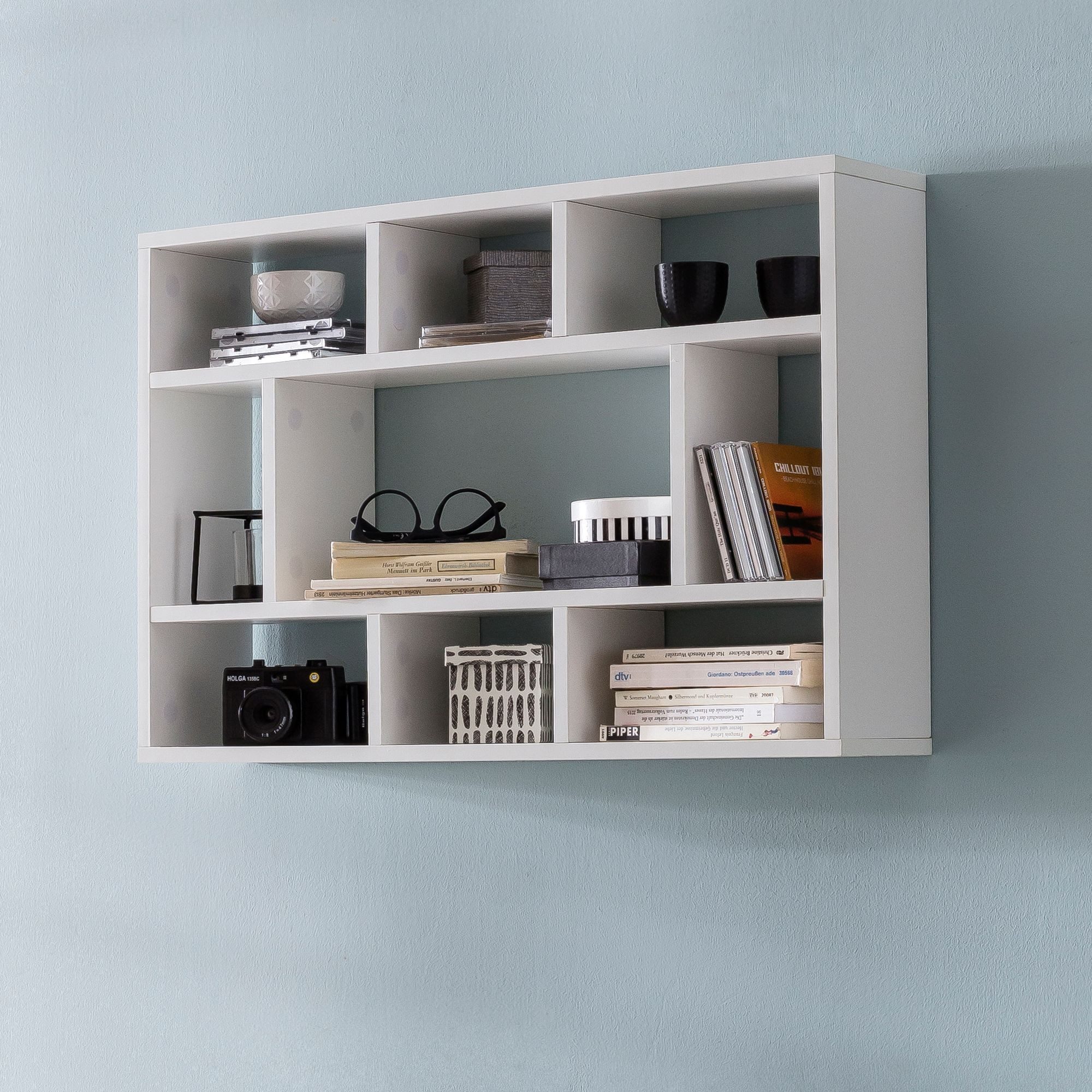 FINEBUY Wandregal SuVa14523_1, Weiß 75x51x16 cm, günstig online kaufen