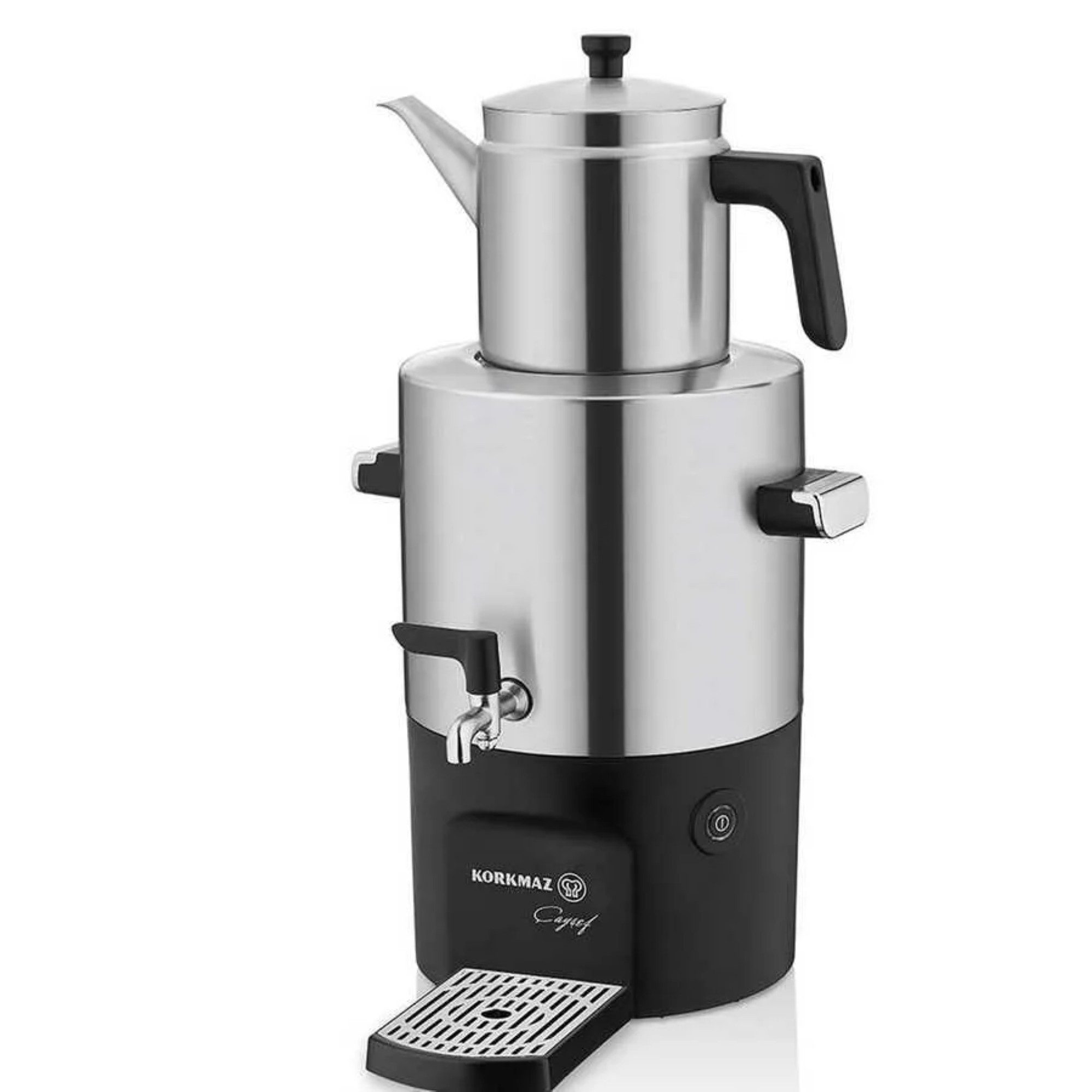 Teekocher Caysef Samowar 2000W - 18/10 Edelstahl, 2L/5L in Silber