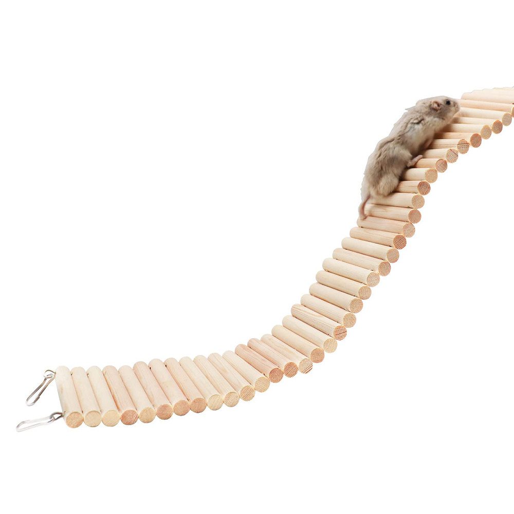 Ledander Kleintierkäfig Hamsterbrücke,Hamster Kletterleiter Holz Hängebrücke,Rattenleiter, Hamsterspielzeug,Kletterspielzeugfür Käfige und Vögel,Kleintiere