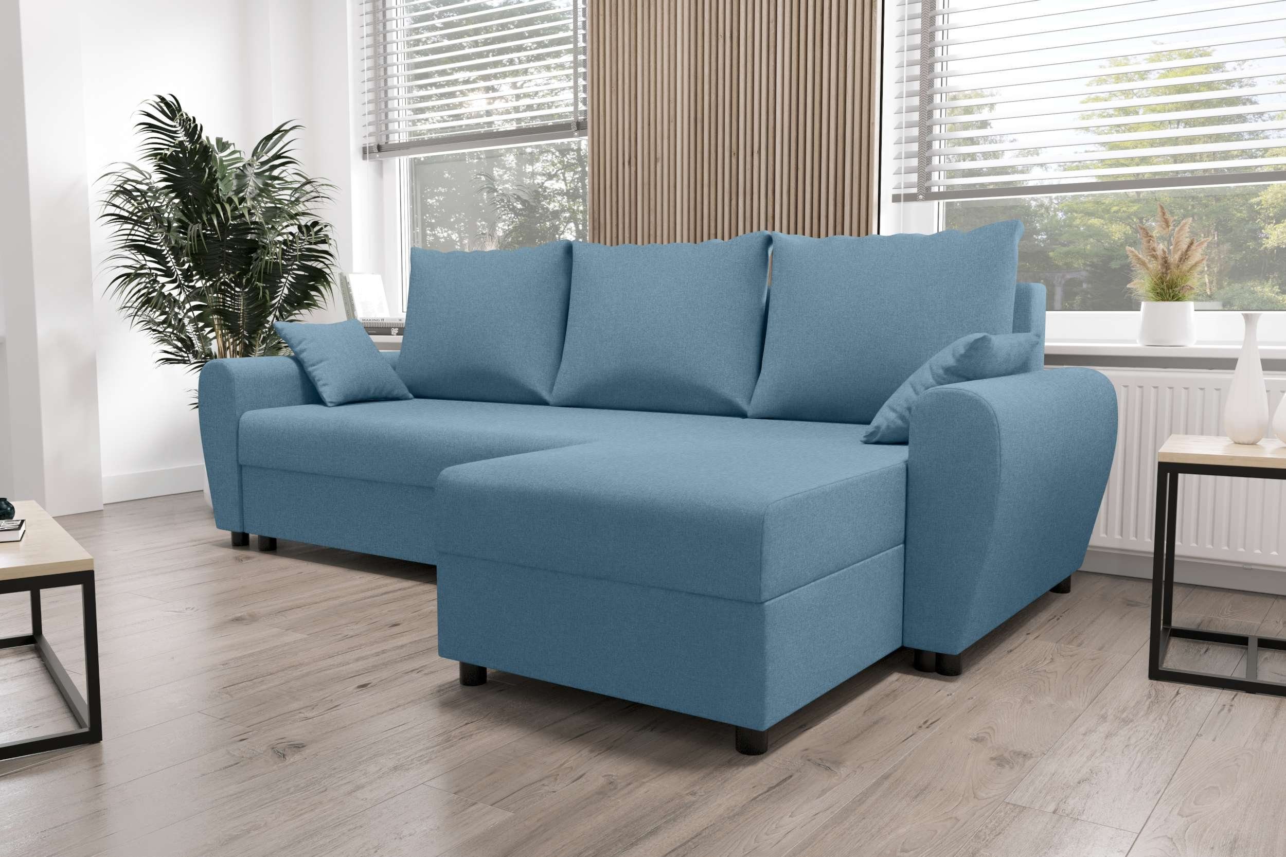 Melina, mit Sofa, Bettfunktion, Design Sitzkomfort, Stylefy Ecksofa L-Form, Modern mit Bettkasten, Eckcouch,