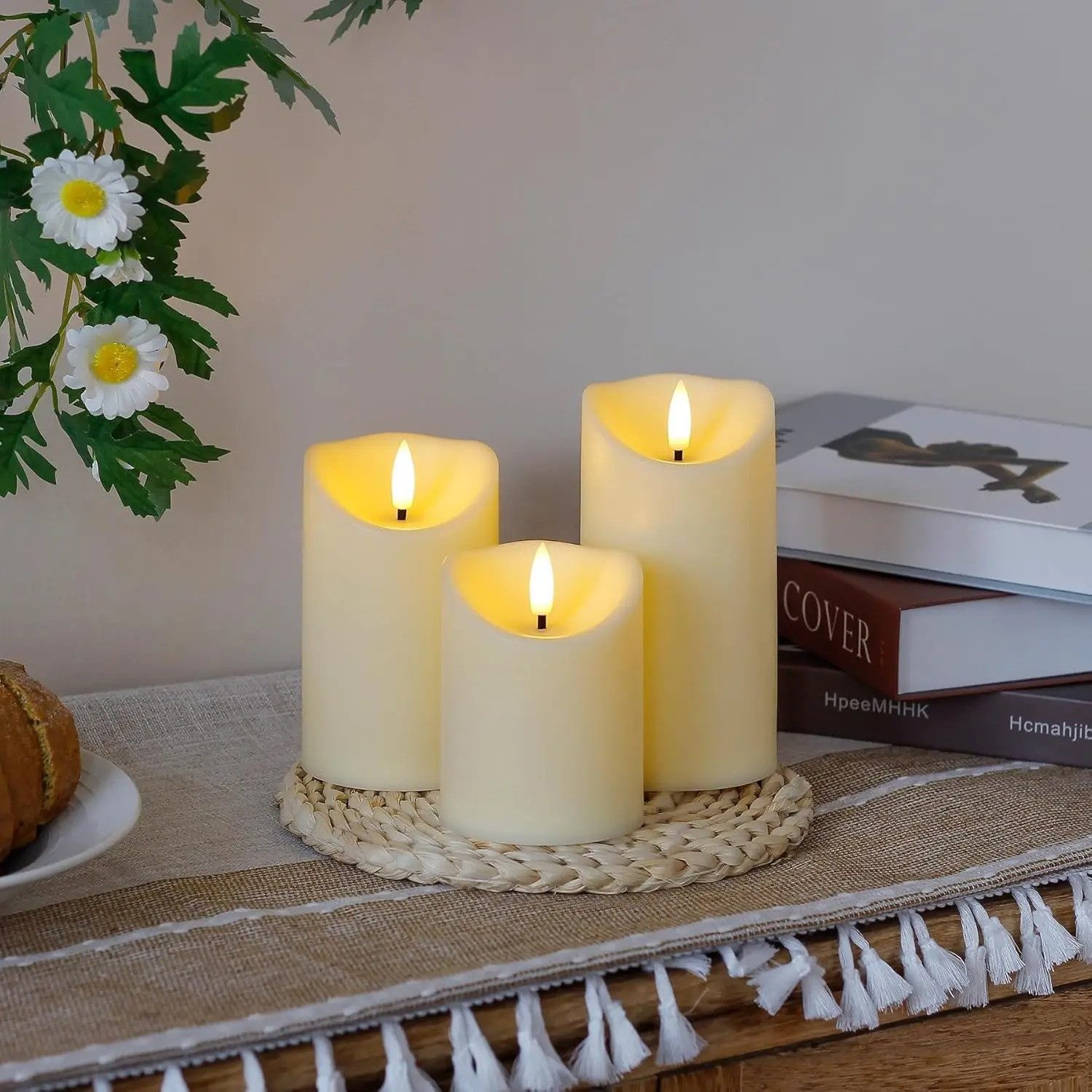 Athlix LED-Kerze 10er flammenlose Kerzen mit Fernbedienung, LED-Kerzen flackernd (10-tlg), Rauchfrei, Kindersicher, Timer-Funktion, Helligkeitsstufen