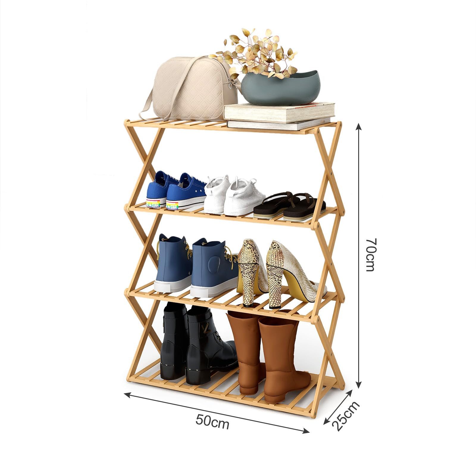 Youyijia Schuhregal Schuhregal, 50×70cm Faltbares Schuhregal Aus Bambus Mit günstig online kaufen