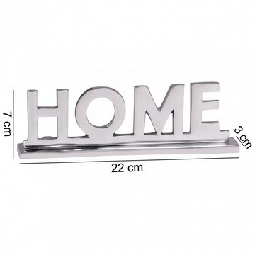 Wohnling Deko-Buchstaben WL1.930 (Home Deko Schriftzug Design Wohnzimmer Dekoration), Wohndeko für Esstisch Silber 22 cm, Aluminium Alu