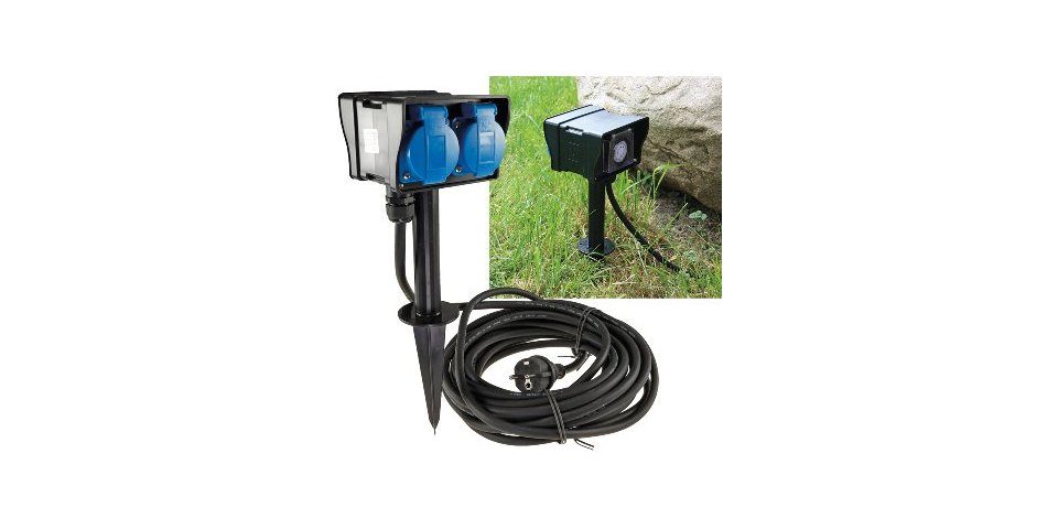 ChiliTec Gartensteckdose ChiliTec Gartensteckdose mit Zeitschaltuhr, IP44