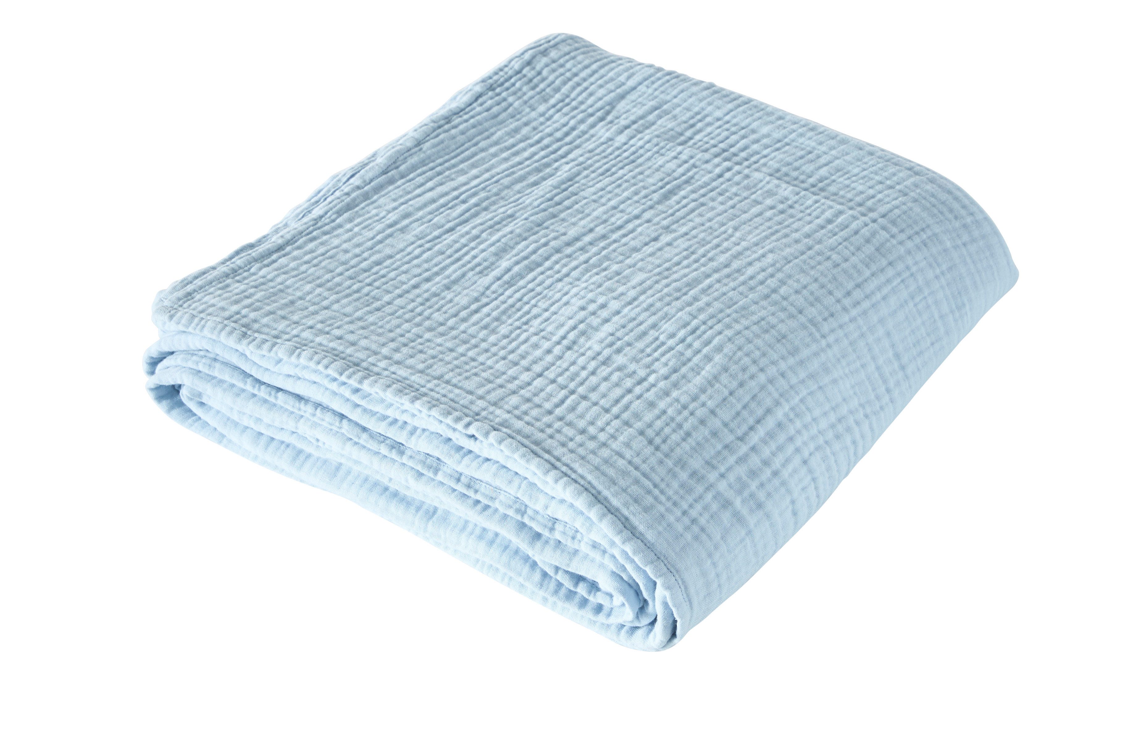 Wohndecke HEVIN, LeGer Home by Lena Gercke, Tagesdecke im Baumwoll-Crinkle-Effekt, Musselin, Kuscheldecke
