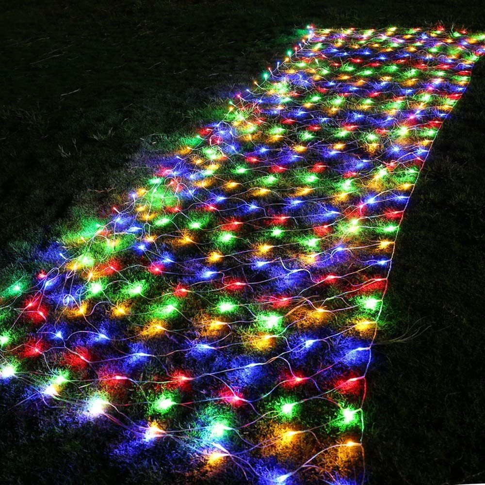 mit Timer, Lichtervorhang Bunt MUPOO Modi Weihnachten Stecker Deko Netz LED-Lichternetz Zimmer für mit 8 LED Fernbedienung Lichternetz,Lichterkette Lichtketten 200-flammig,