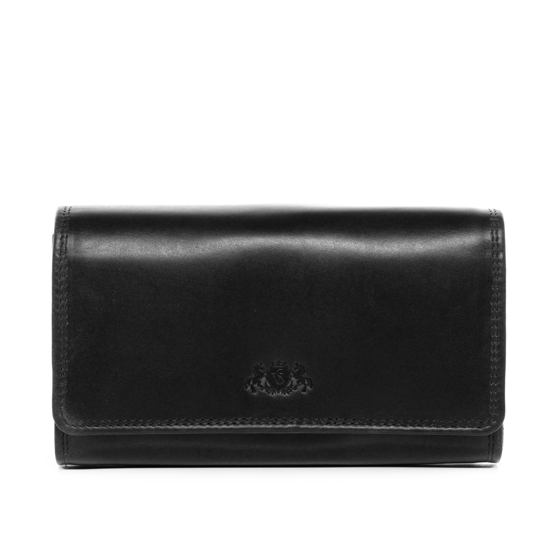 SID & VAIN Geldbörse ABERDEEN, Kellnerportemonnaie echt Leder Unisex, Münzbörse schwarz