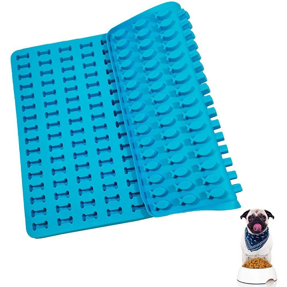 TUABUR Ausrollmatte Silikonbackmatte Form Herzförmige Silikonbackmatte für Hundekekse Blau