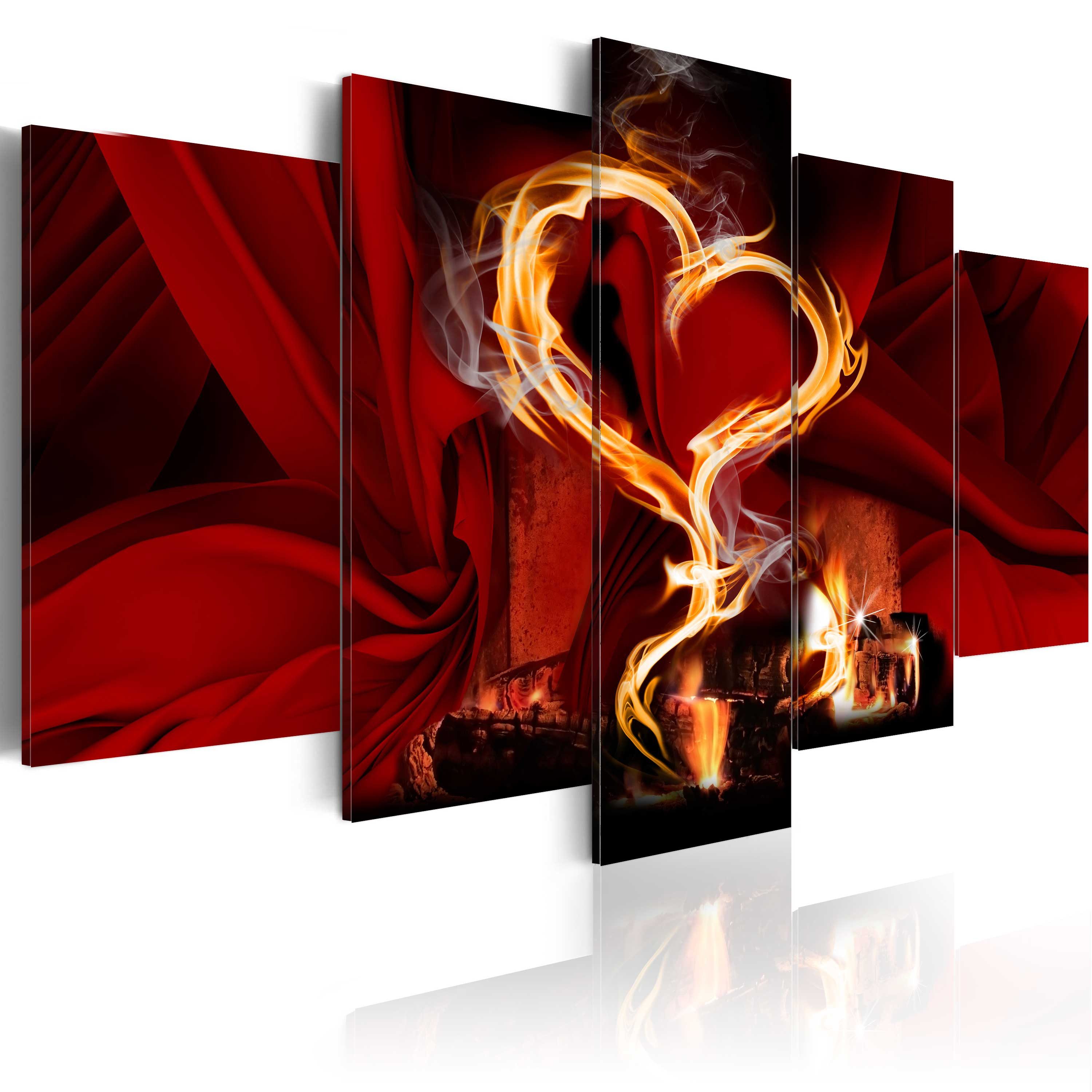 Artgeist Wandbild Flammen der Liebe: Herzen