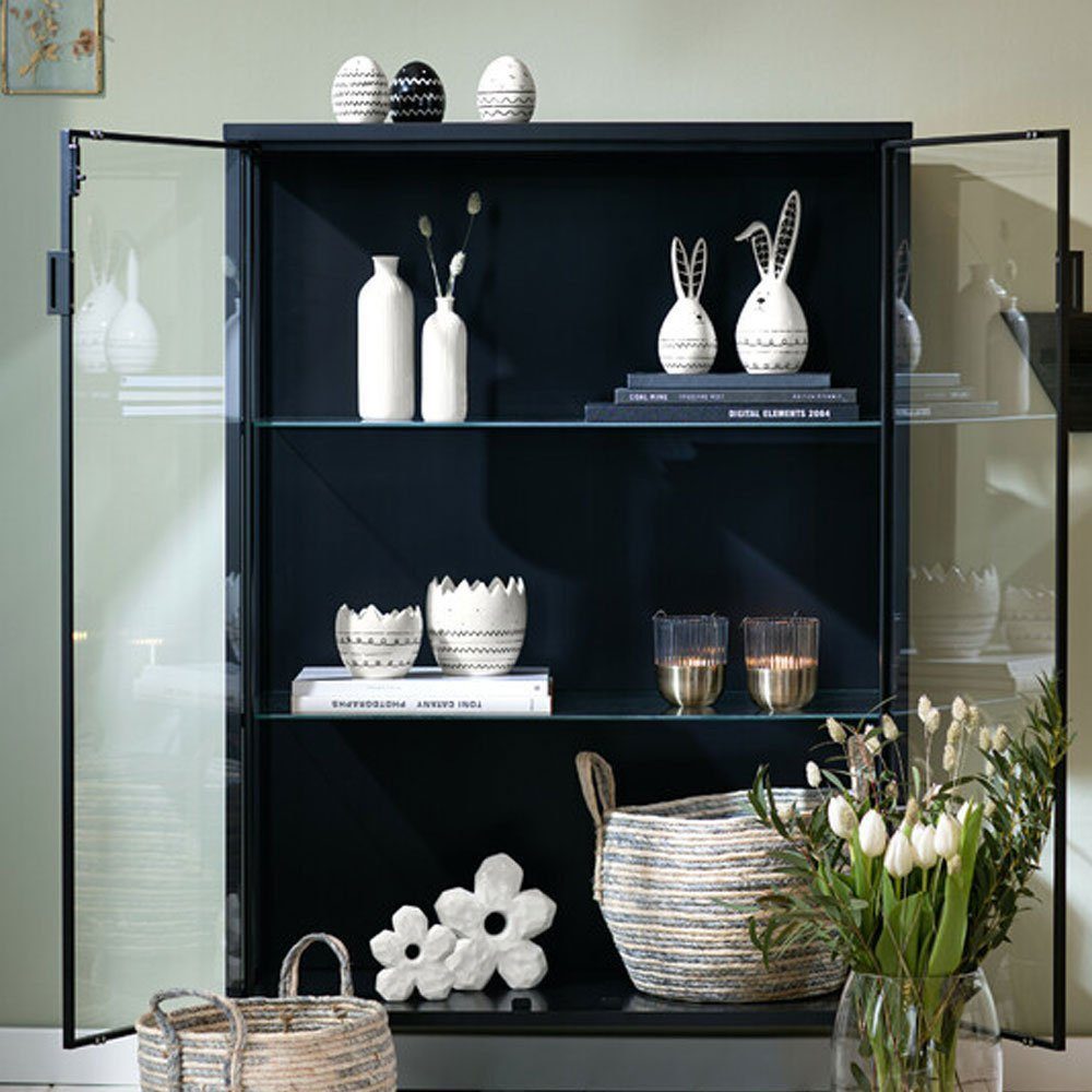 Home-trends24.de Osterei Deko-Ei Ostereier Osterdeko Deko Eier Schwarz Weiß Tischdeko 3er Set